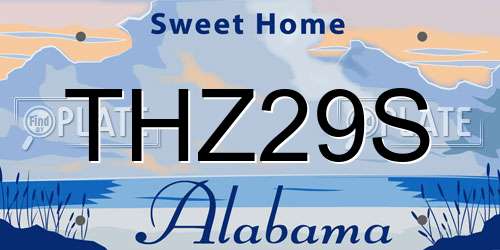THZ29S Alabama License Plate