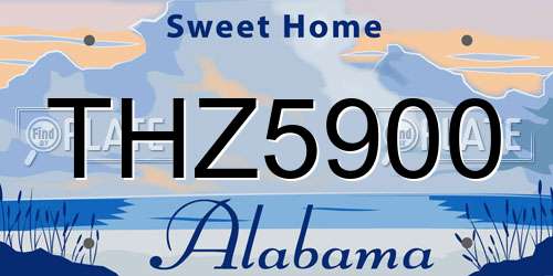 THZ5900 Alabama License Plate