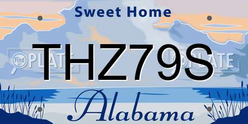 THZ79S Alabama License Plate