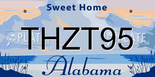THZT95 Alabama License Plate