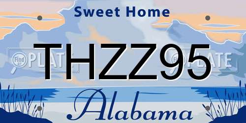 THZZ95 Alabama License Plate