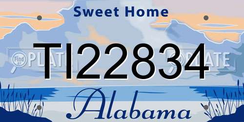 TI22834 Alabama License Plate
