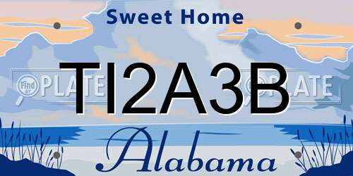 TI2A3B Alabama License Plate