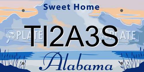 TI2A3S Alabama License Plate