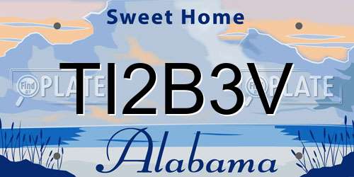 TI2B3V Alabama License Plate