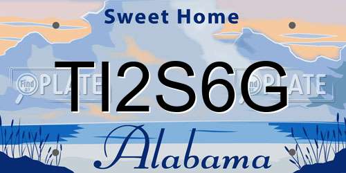 TI2S6G Alabama License Plate