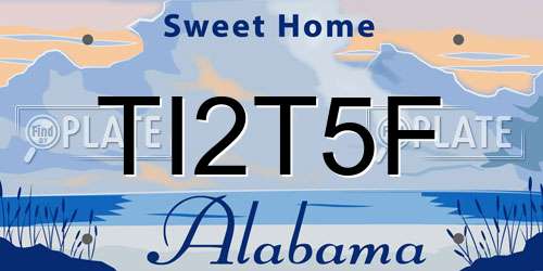 TI2T5F Alabama License Plate