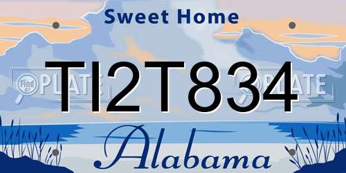TI2T834 Alabama License Plate