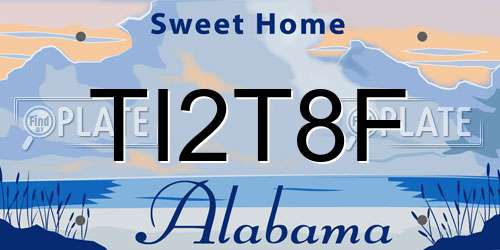TI2T8F Alabama License Plate