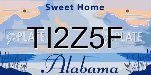 TI2Z5F Alabama License Plate