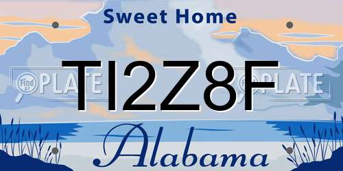 TI2Z8F Alabama License Plate