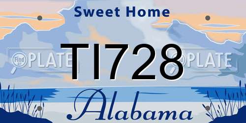 TI728 Alabama License Plate