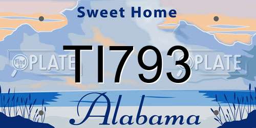 TI793 Alabama License Plate