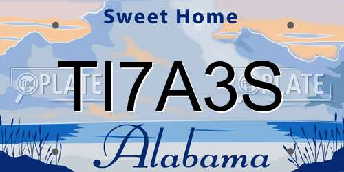 TI7A3S Alabama License Plate