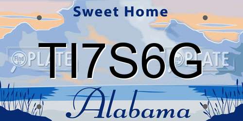 TI7S6G Alabama License Plate