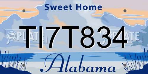 TI7T834 Alabama License Plate