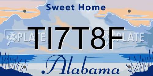TI7T8F Alabama License Plate
