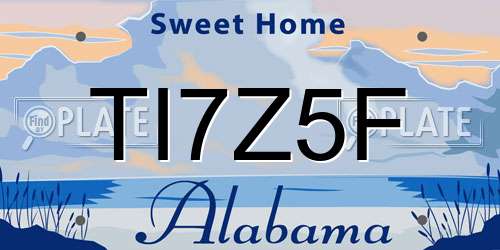 TI7Z5F Alabama License Plate
