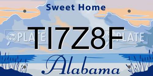 TI7Z8F Alabama License Plate