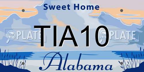 TIA10 Alabama License Plate