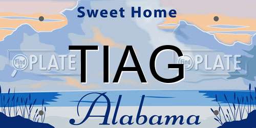 TIAG Alabama License Plate