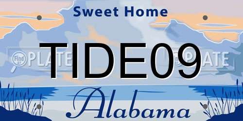 TIDE09 Alabama License Plate