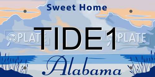 TIDE1 Alabama License Plate