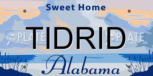 TIDRID Alabama License Plate