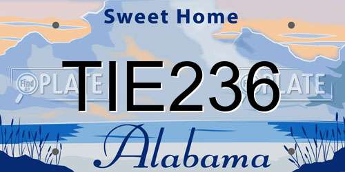 TIE236 Alabama License Plate