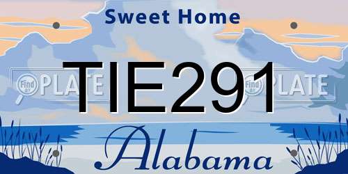 TIE291 Alabama License Plate