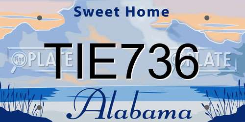 TIE736 Alabama License Plate