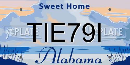 TIE79I Alabama License Plate