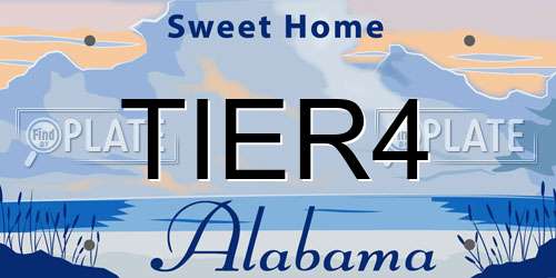 TIER4 Alabama License Plate