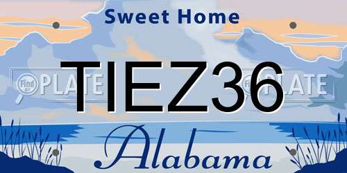 TIEZ36 Alabama License Plate