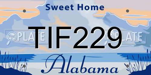 TIF229 Alabama License Plate
