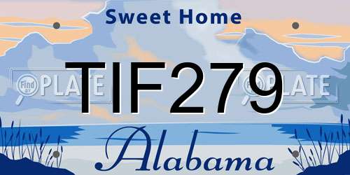 TIF279 Alabama License Plate