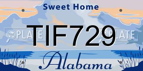 TIF729 Alabama License Plate