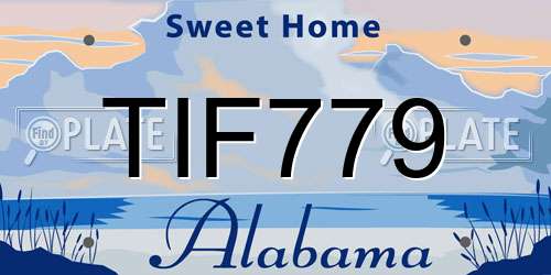 TIF779 Alabama License Plate