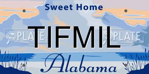 TIFMIL Alabama License Plate