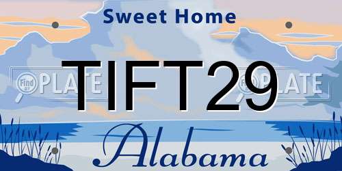 TIFT29 Alabama License Plate