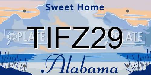 TIFZ29 Alabama License Plate
