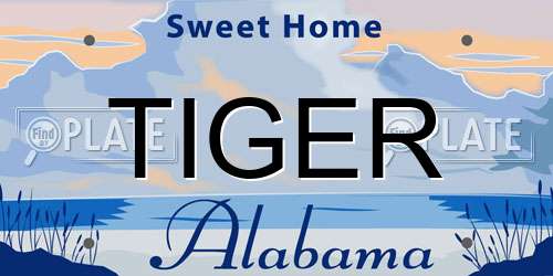 TIGER Alabama License Plate