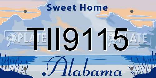TII9115 Alabama License Plate