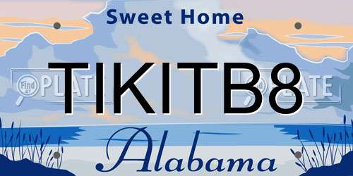 TIKITB8 Alabama License Plate