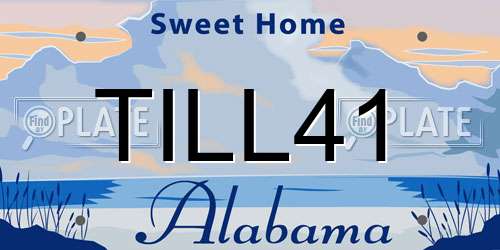 TILL41 Alabama License Plate