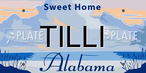 TILLI Alabama License Plate