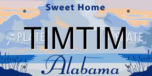 TIMTIM Alabama License Plate