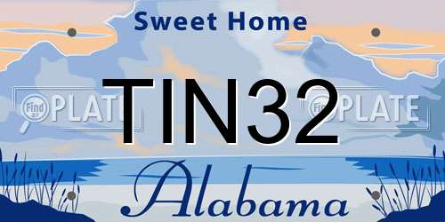 TIN32 Alabama License Plate