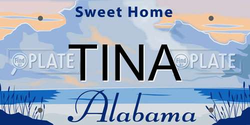 TINA Alabama License Plate