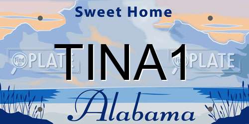 TINA1 Alabama License Plate